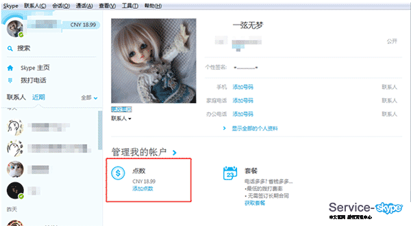 skype點(diǎn)數(shù)余額